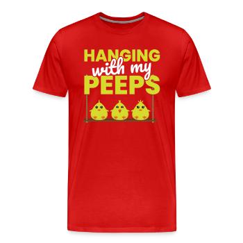 Pendaison de Pâques drôle avec mes poussins mignons Peeps - T-shirt bio Premium Homme - rouge - Devant - Damien (186cm)