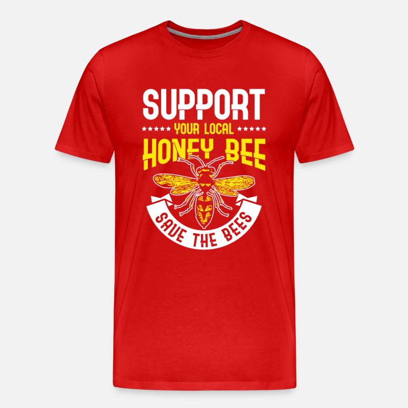 Support your local Honey Bee Save the Bees - Männer Premium Bio T-Shirt - Rot