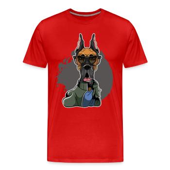 Great Dane - Dogue Allemand - T-shirt bio Premium Homme - rouge - Devant - Damien (186cm)
