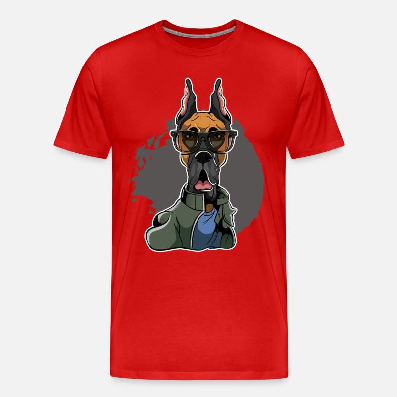 Great Dane - Deutsche Dogge - Männer Premium Bio T-Shirt - Rot