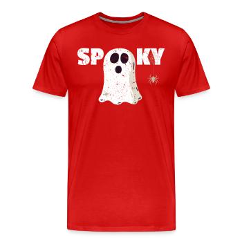 Ghosts - Spooky - Männer Premium Bio T-Shirt - Rot - Vorne - Damien (186cm)