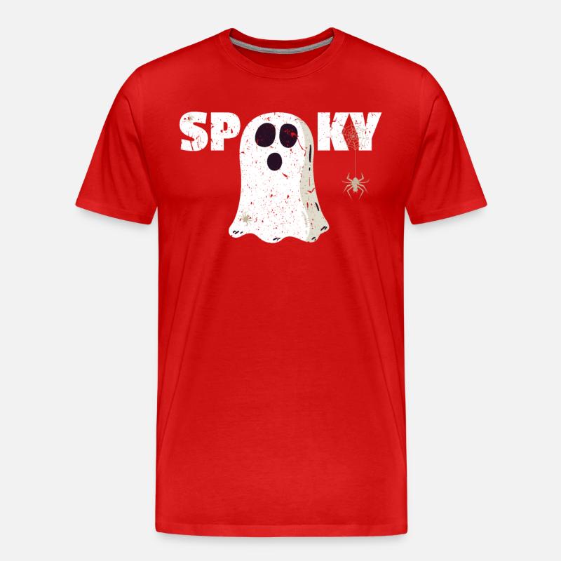 Ghosts - Spooky - Männer Premium Bio T-Shirt - Rot