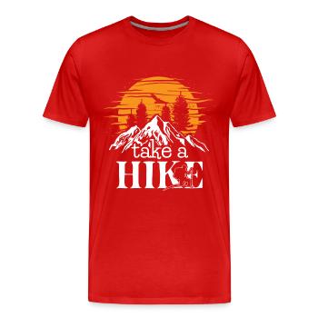 Take a Hike camping hiking wilderness fireplace - T-shirt bio Premium Homme - rouge - Devant - Damien (186cm)