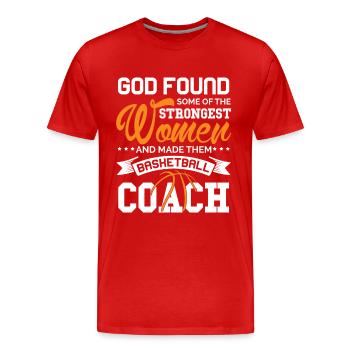 Strongest Women Basketball Coach sport - Men's Premium Organic T-Shirt - red - Front - Damien (186cm)