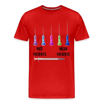 Fun Nurse - Männer Premium Bio T-Shirt - Rot - Vorne - Damien (186cm)