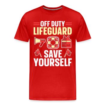 Lifeguard Lifeguard Swimmer Swimming - Men's Premium Organic T-Shirt - red - Front - Damien (186cm)