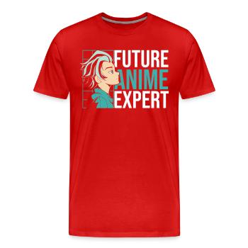 Future anime expert | Anime lovers | - Men's Premium Organic T-Shirt - red - Front - Damien (186cm)