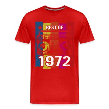 Meilleur de 1972 Stéréo Radio Cassette Player - T-shirt bio Premium Homme - rouge - Devant - Damien (186cm)