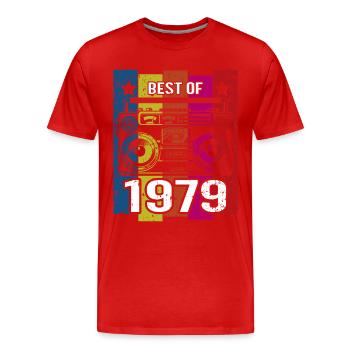 Meilleur de 1979 Lecteur de cassette radio stéréo - T-shirt bio Premium Homme - rouge - Devant - Damien (186cm)