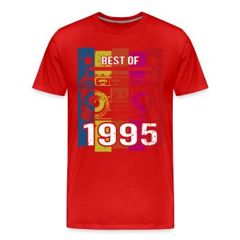 Meilleur de 1995 Stéréo Radio Cassette Player - T-shirt bio Premium Homme - rouge - Devant - Damien (186cm)