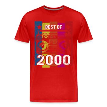 Meilleur lecteur de cassette radio stéréo 2000 - T-shirt bio Premium Homme - rouge - Devant - Damien (186cm)