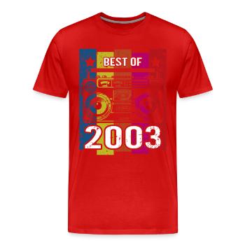 Meilleur du lecteur de cassette radio stéréo 2003 - T-shirt bio Premium Homme - rouge - Devant - Damien (186cm)