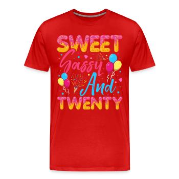 Sweet Sassy And Twenty Sprinkles Delicious - Männer Premium Bio T-Shirt - Rot - Vorne - Damien (186cm)