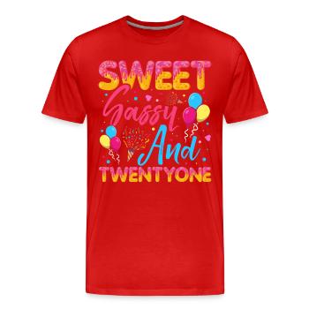 Sweet Sassy And Twenty One Sprinkles Delicious - Männer Premium Bio T-Shirt - Rot - Vorne - Damien (186cm)