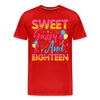 Sweet Sassy And Eighteen Sprinkles Delicious - Männer Premium Bio T-Shirt - Rot - Vorne - Damien (186cm)