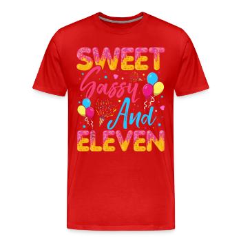 Sweet Sassy And Eleven Sprinkles Delicious - Männer Premium Bio T-Shirt - Rot - Vorne - Damien (186cm)