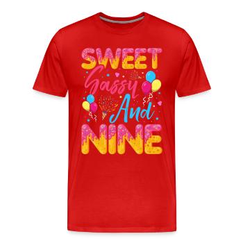 Sweet Sassy And Nine Sprinkles Delicious Doughnut - Männer Premium Bio T-Shirt - Rot - Vorne - Damien (186cm)