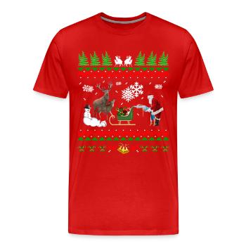 Xeire Freche X-Mas Erwachsene Hässliche Weihnachten - Männer Premium Bio T-Shirt - Rot - Vorne - Damien (186cm)