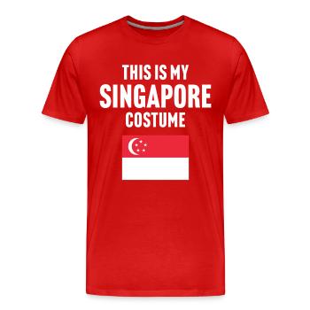 C’est mon costume de Singapour - T-shirt bio Premium Homme - rouge - Devant - Damien (186cm)