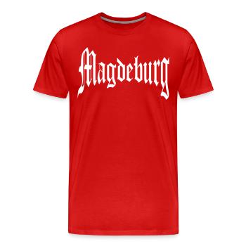 Magdeburg - Men's Premium Organic T-Shirt - red - Front - Damien (186cm)