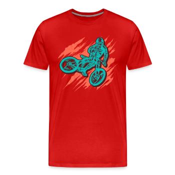 VTT Fahrrad Downhill Mountainbike - T-shirt bio Premium Homme - rouge - Devant - Damien (186cm)