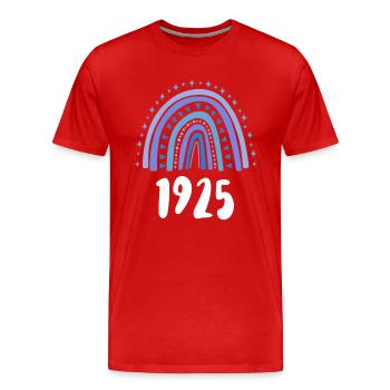 Blue Rainbow Année de naissance née en 1925 - T-shirt bio Premium Homme - rouge - Devant - Damien (186cm)