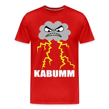 Blitz, Donner, Wetter, Gewitter, Zorn, Wut, Krach - Männer Premium Bio T-Shirt - Rot - Vorne - Damien (186cm)