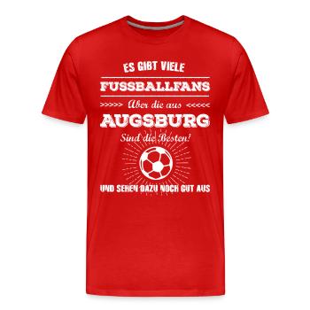 Augsburg - Männer Premium Bio T-Shirt - Rot - Vorne - Damien (186cm)