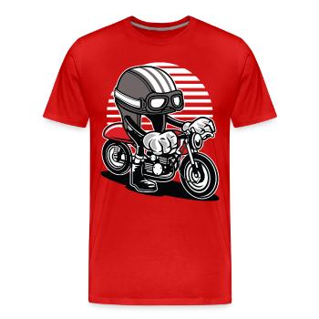 Caferacer Helm - Männer Premium Bio T-Shirt - Rot - Vorne - Damien (186cm)