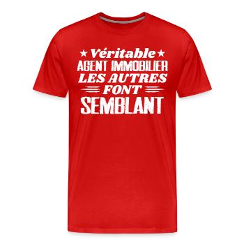 Immobilienmakler Geschenk Humor - Männer Premium Bio T-Shirt - Rot - Vorne - Damien (186cm)