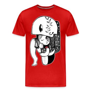 fils de la lune - T-shirt bio Premium Homme - rouge - Devant - Damien (186cm)