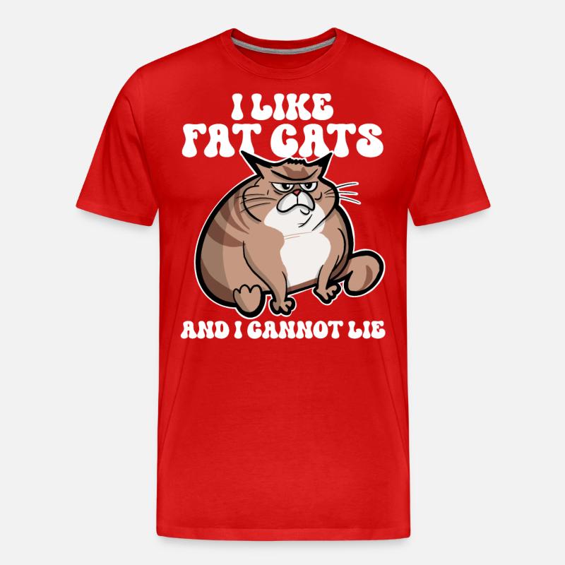 Fette Katze - Männer Premium Bio T-Shirt - Rot