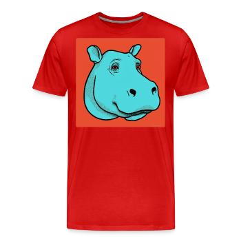 Hippo Pop Art - T-shirt bio Premium Homme - rouge - Devant - Damien (186cm)