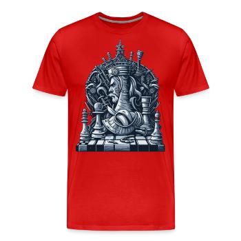 Échiquier - T-shirt bio Premium Homme - rouge - Devant - Damien (186cm)