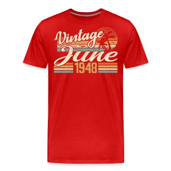 Juni 1948 Geburtstag 1948 Retro 1948 Juni 1948 - Männer Premium Bio T-Shirt - Rot - Vorne - Damien (186cm)
