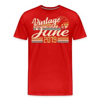 June 2019 Anniversary 2019 Retro 2019 June 2019 - Men's Premium Organic T-Shirt - red - Front - Damien (186cm)