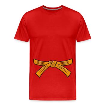 Karate Orange Belt Kyu Karate Student Gift - Men's Premium Organic T-Shirt - red - Front - Damien (186cm)