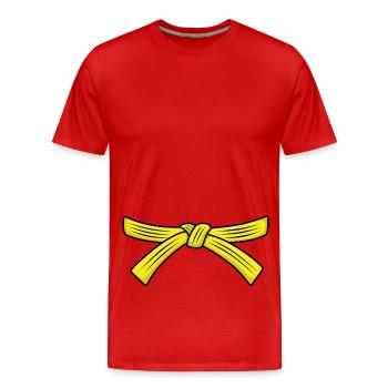 Judo Ceinture Jaune Jiu Jitsu Ceinture Jaune 5ème Kyu Obi - T-shirt bio Premium Homme - rouge - Devant - Damien (186cm)