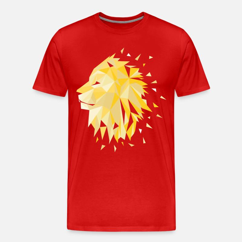 Löwe - Männer Premium Bio T-Shirt - Rot