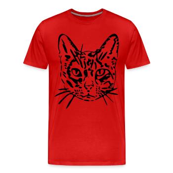 Katze, Mieze, Miezekatze, Geschenk, Geschenkidee - Männer Premium Bio T-Shirt - Rot - Vorne - Damien (186cm)