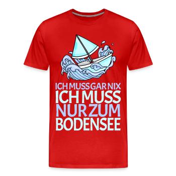 Bodensee - Männer Premium Bio T-Shirt - Rot - Vorne - Damien (186cm)