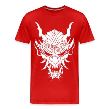 Démon gothique blanc - T-shirt bio Premium Homme - rouge - Devant - Damien (186cm)