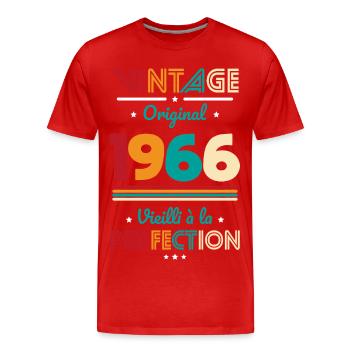 1966 – Vintage – Aged to perfection - Men's Premium Organic T-Shirt - red - Front - Damien (186cm)