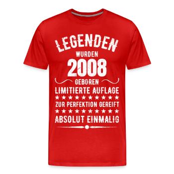 Édition Limitée 2007 18ème Cadeau d’Anniversaire - T-shirt bio Premium Homme - rouge - Devant - Damien (186cm)