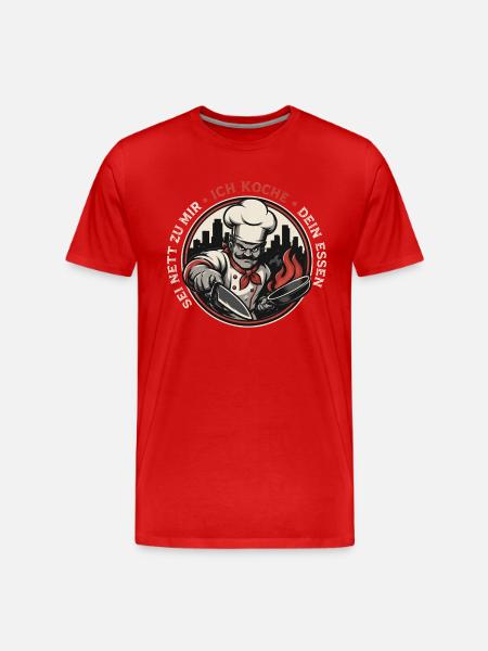Küchenchef Feuerbadge Retro - Männer Premium Bio T-Shirt - Rot