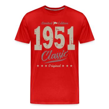 birthday 71 years 1951 year of birth - Men's Premium Organic T-Shirt - red - Front - Damien (186cm)