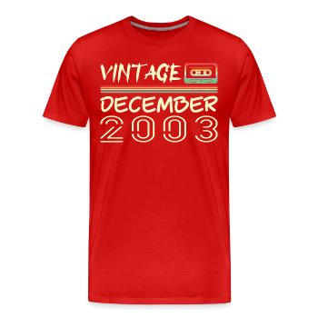 2003 Dezember 2003 Jubiläum Dezember 2003 - Männer Premium Bio T-Shirt - Rot - Vorne - Damien (186cm)