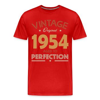 vintage 1954 birthday gift Born in 1954 - Men's Premium Organic T-Shirt - red - Front - Damien (186cm)