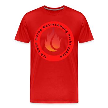 Je ne peux pas payer ma facture d’essence - T-shirt bio Premium Homme - rouge - Devant - Damien (186cm)