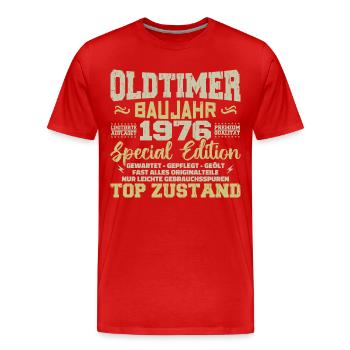 Vintage 1976 Né Rétro Anniversaire Vintage - T-shirt bio Premium Homme - rouge - Devant - Damien (186cm)